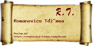 Romanovics Tímea névjegykártya