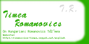 timea romanovics business card